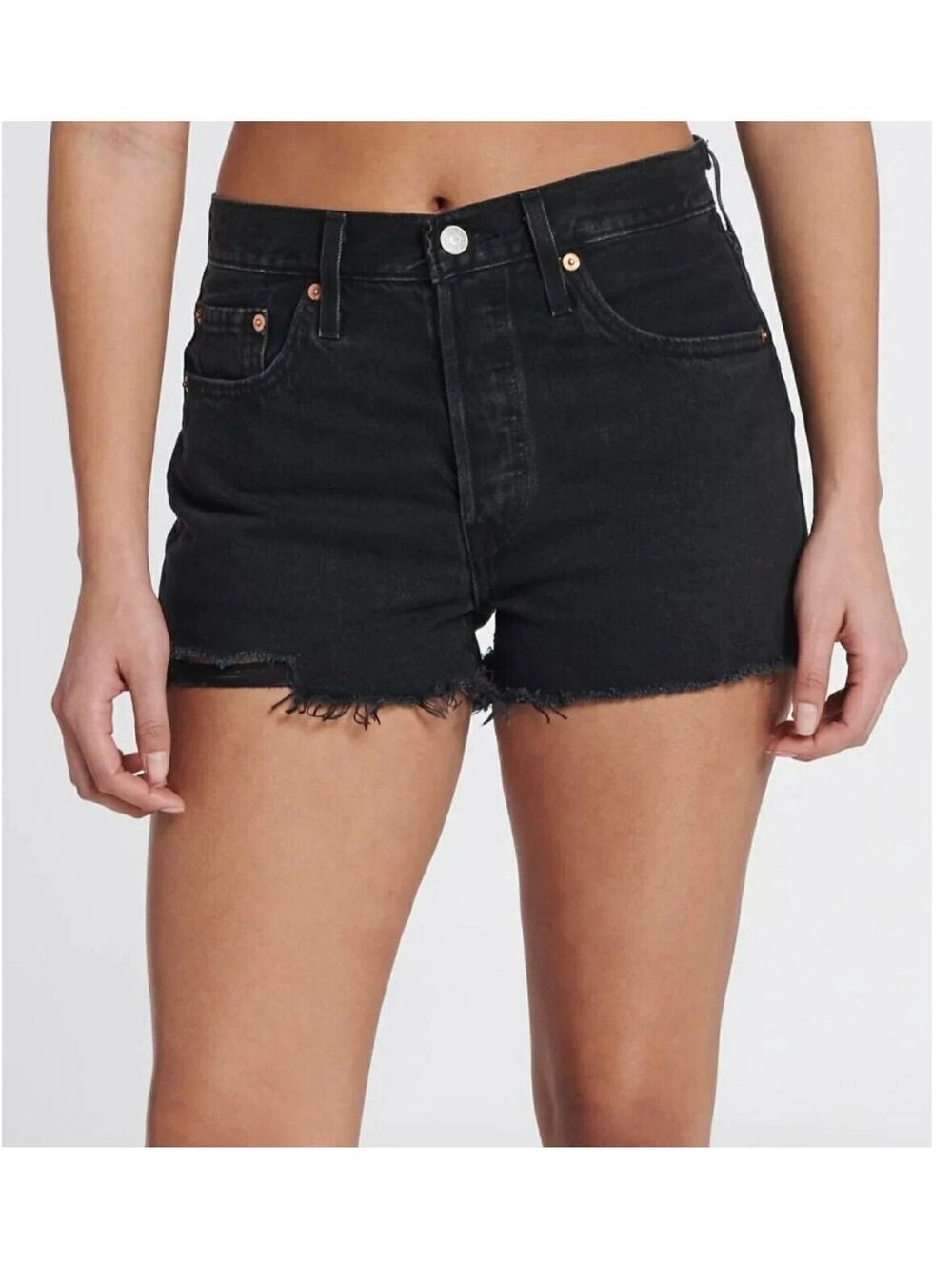 NWT Levi's 501 High Rise Black Wash Denim Denim Jean Shorts Size 33